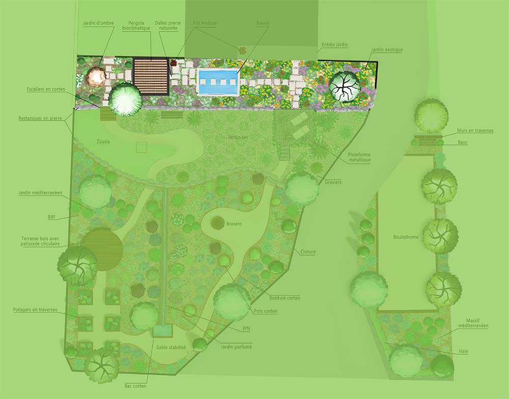 Planche jardin exotique